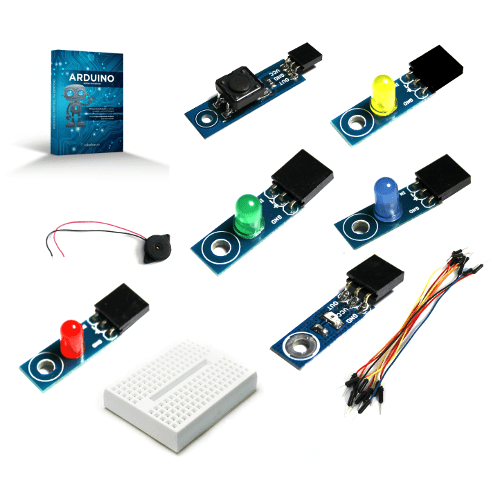 Un kit special creat pentru cei care vor sa inceapa programarea pe platforma Arduino. Contine o carte "Arduino pentru Incepatori" in limba romana si o serie de componente brick special gandite ca sa incepi foarte simplu. Fiecare componenta vine cu un conector special gandit special pentru conectarea simpla la Arduino, fara lipire. 